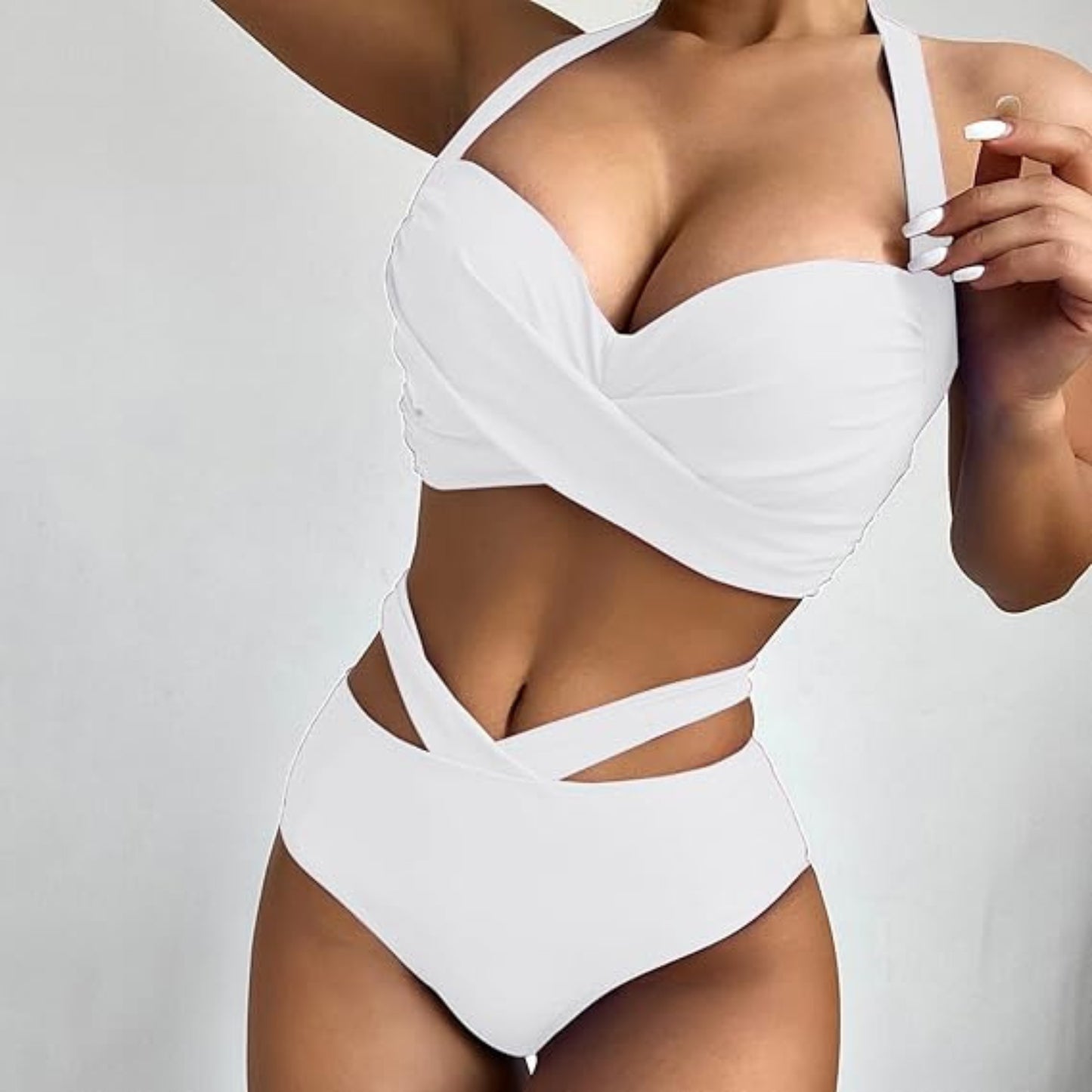 SHEIN - wide strap tummy control swimsuit