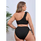 SHEIN - One Shoulder Top & Drawstring Side Bikini