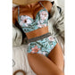 SHEIN -  Floral Twist Stitch Detail Push Up Bikini