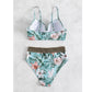 SHEIN -  Floral Twist Stitch Detail Push Up Bikini