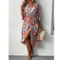 SHEIN - Sasamul Print quarter Sleeve beach cover