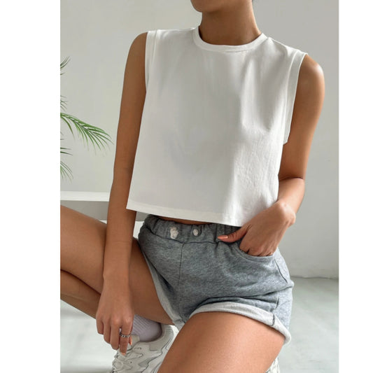 SHEIN - Cotton wide sleeve tank top