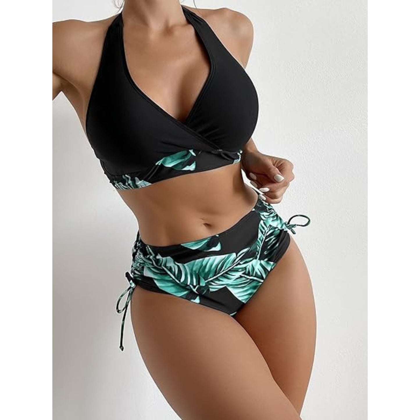 SHEIN - Tropical print leaf Bikini