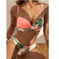 SHEIN - Floral color block bikini