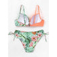 SHEIN - Floral color block bikini