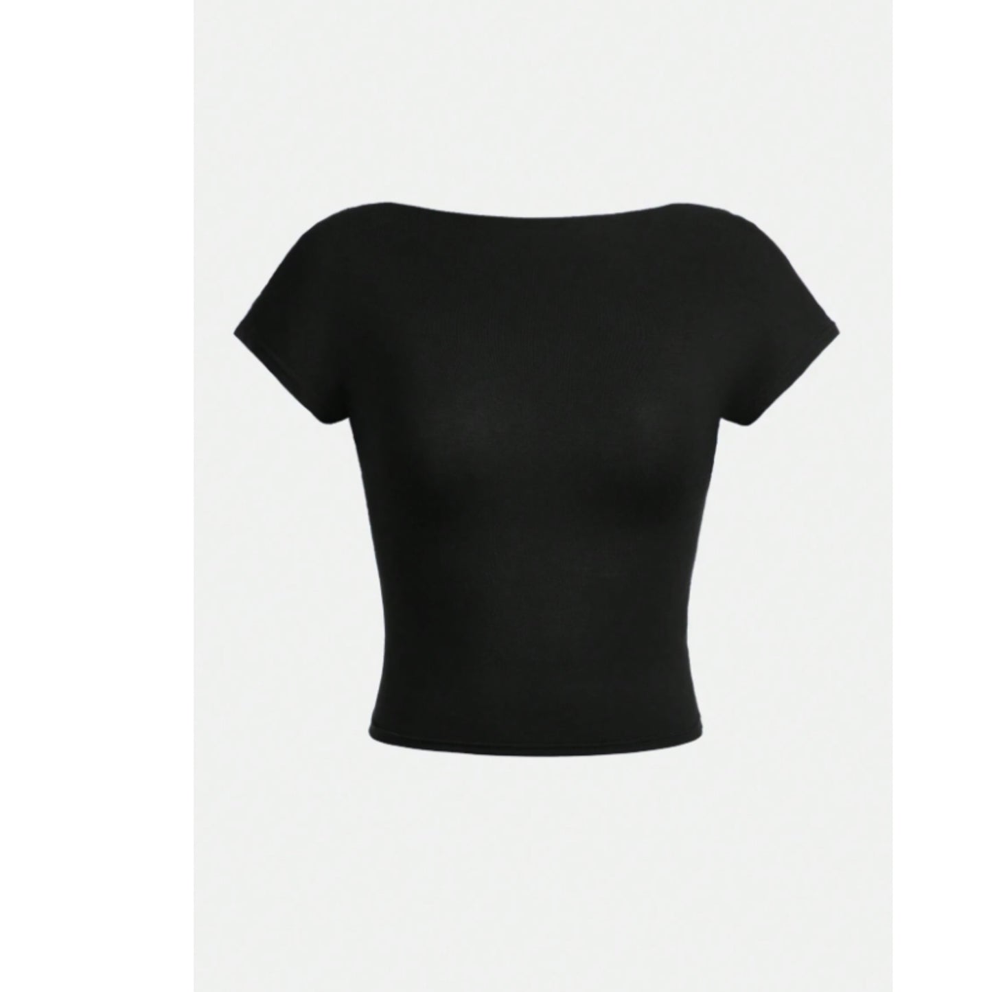 SHEIN - Open back simple t-shirt