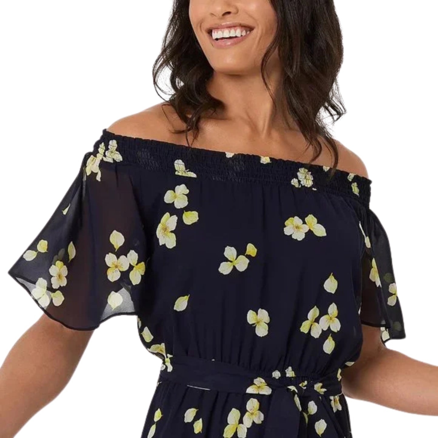 STUDIO ONE - Plus Short Sleeve Floral Fit Flare Dress