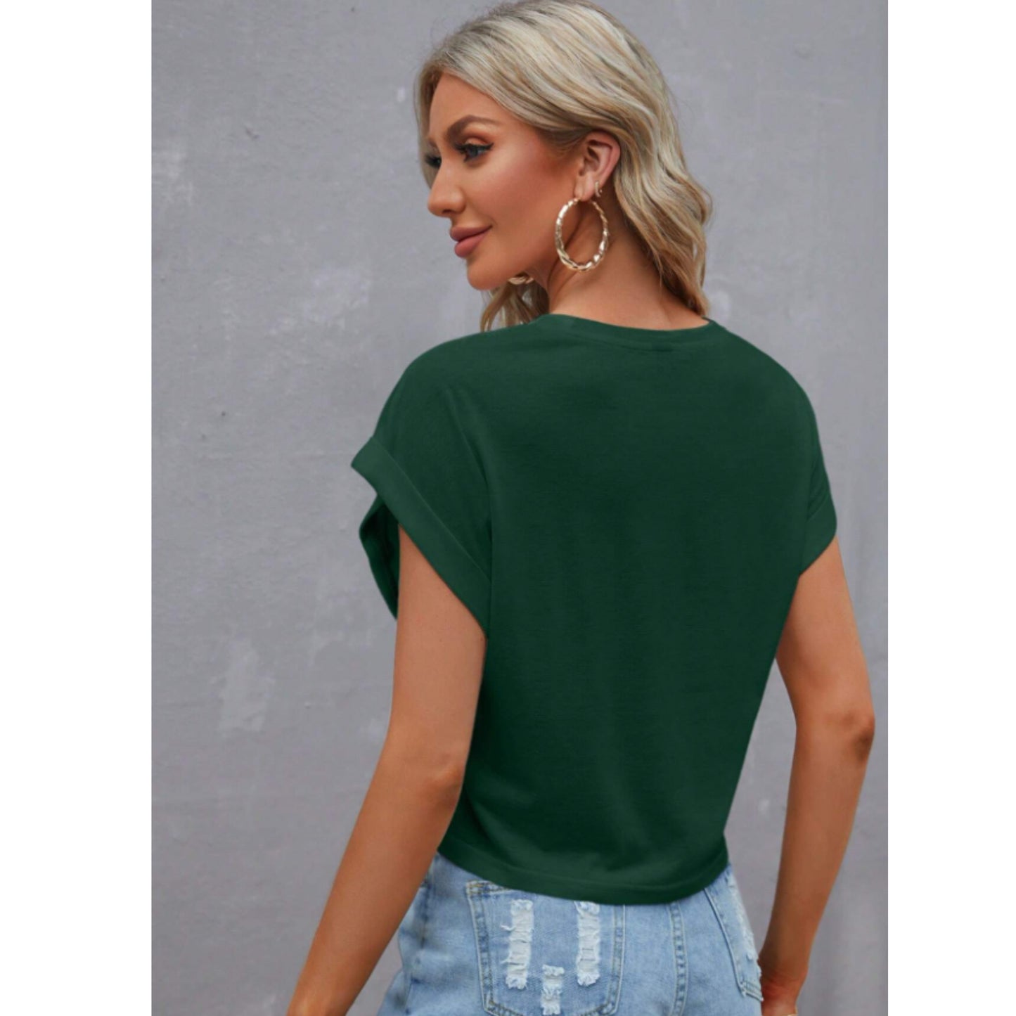 SHEIN - Bar wing solid plain t-shirt