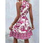 SHEIN - Belted flower pattern Short dress