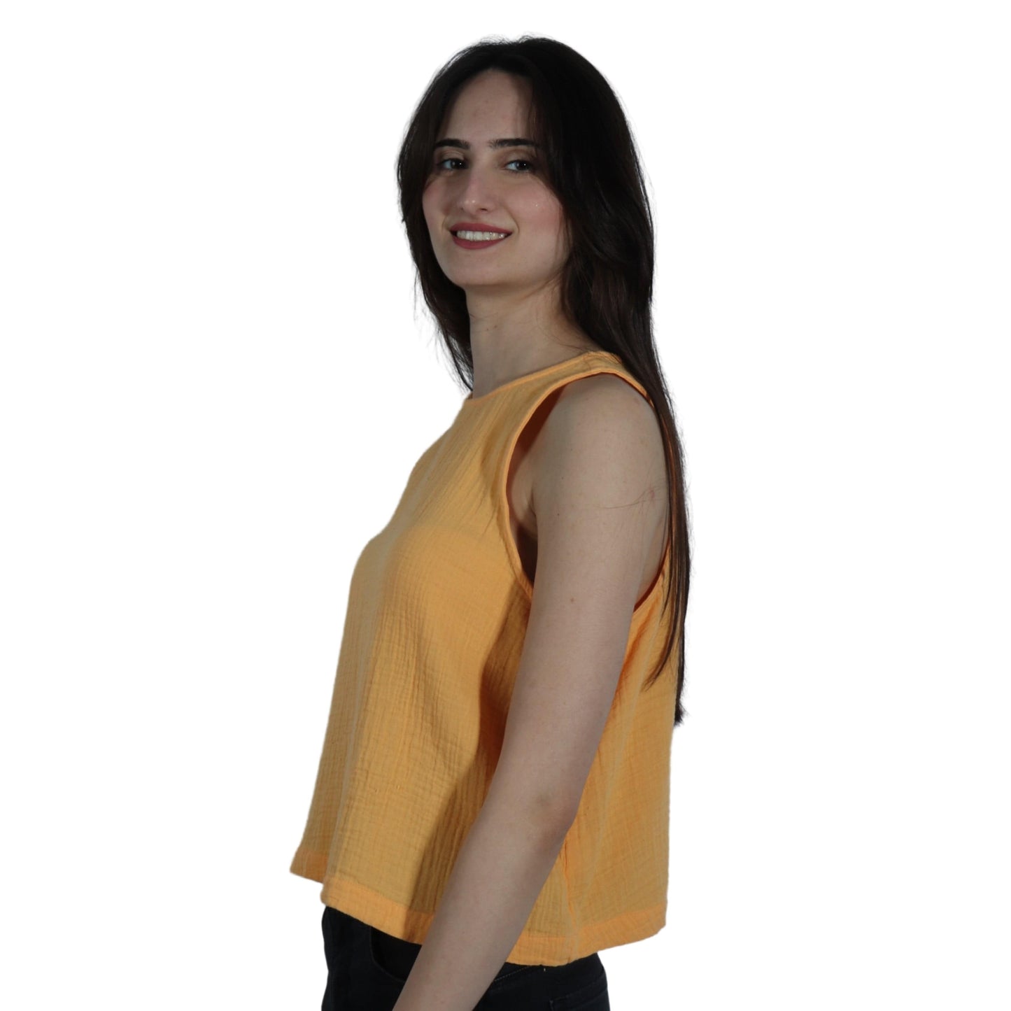 A.N.A Womens Tops S / Orange A.N.A - Round Neck Blouse