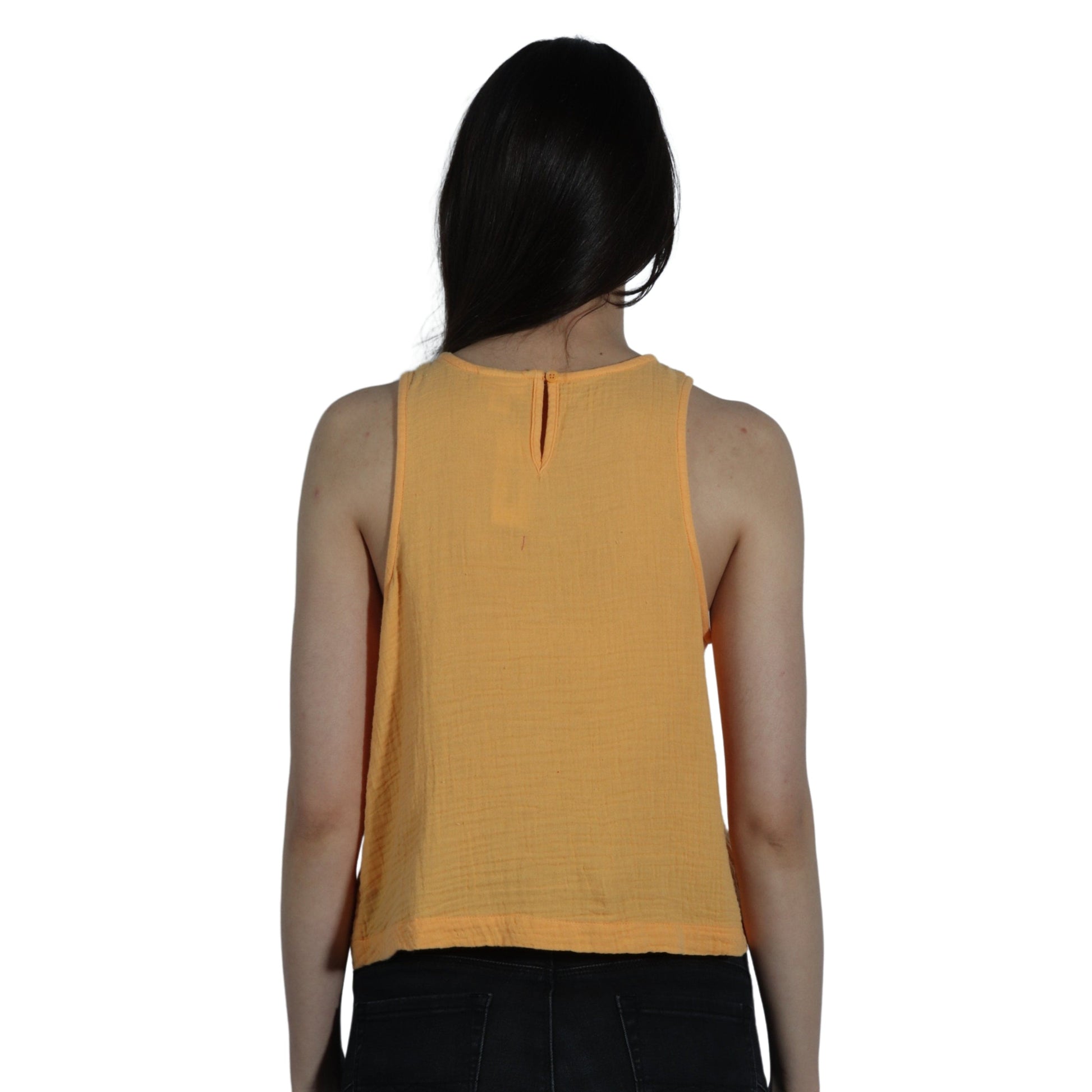 A.N.A Womens Tops S / Orange A.N.A - Round Neck Blouse