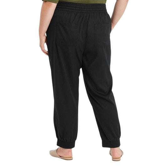 A NEW DAY Womens Bottoms S / Black A NEW DAY - High-Rise Woven Ankle Jogger Pants