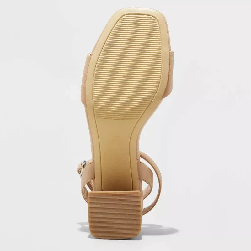 A NEW DAY Womens Shoes A NEW DAY -  Heels with Memory Foam Insole Beige Heeled Sandals