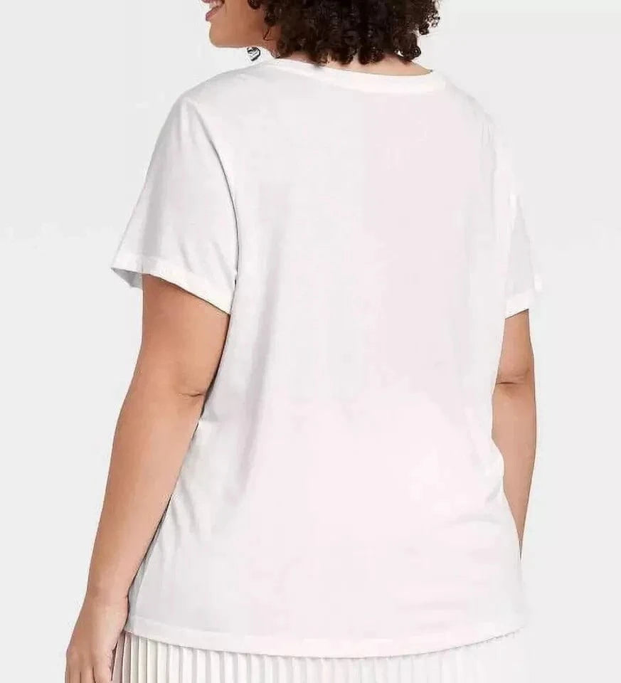 A NEW DAY Womens Tops S / White A NEW DAY - Short Sleeve Round Neck T Shirt