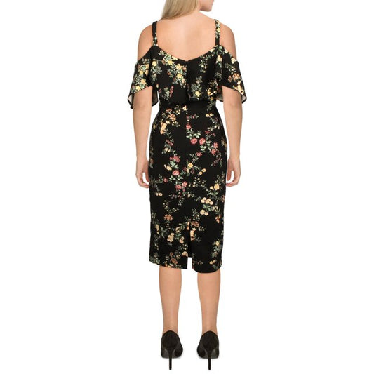 RACHEL ROY -  Cold Shoulder Floral MIDI Dress