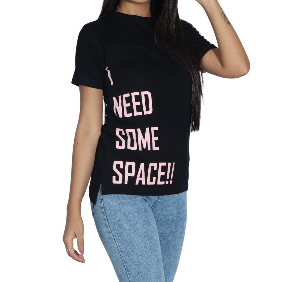 ADD TO BAG Girls Tops S / Black ADD TO BAG - I Need Some Space Printed T-Shirt