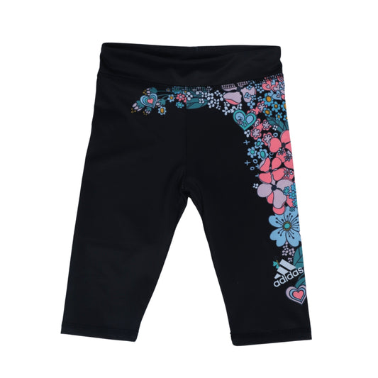 ADIDAS Baby Girl 2 Years / Black ADIDAS - BABY - Floral Print Athletic Leggings