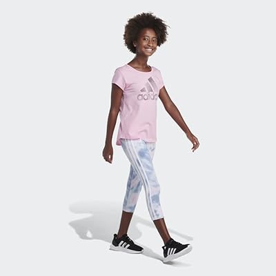 ADIDAS Girls Bottoms M / Multi-Color ADIDAS - KIDS - 3 Stripe All Over Print Legging