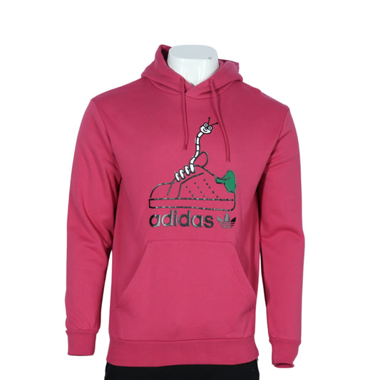 ADIDAS Mens Tops M / Pink ADIDAS - Fit Long Sleeve Hooded Sweatshirt