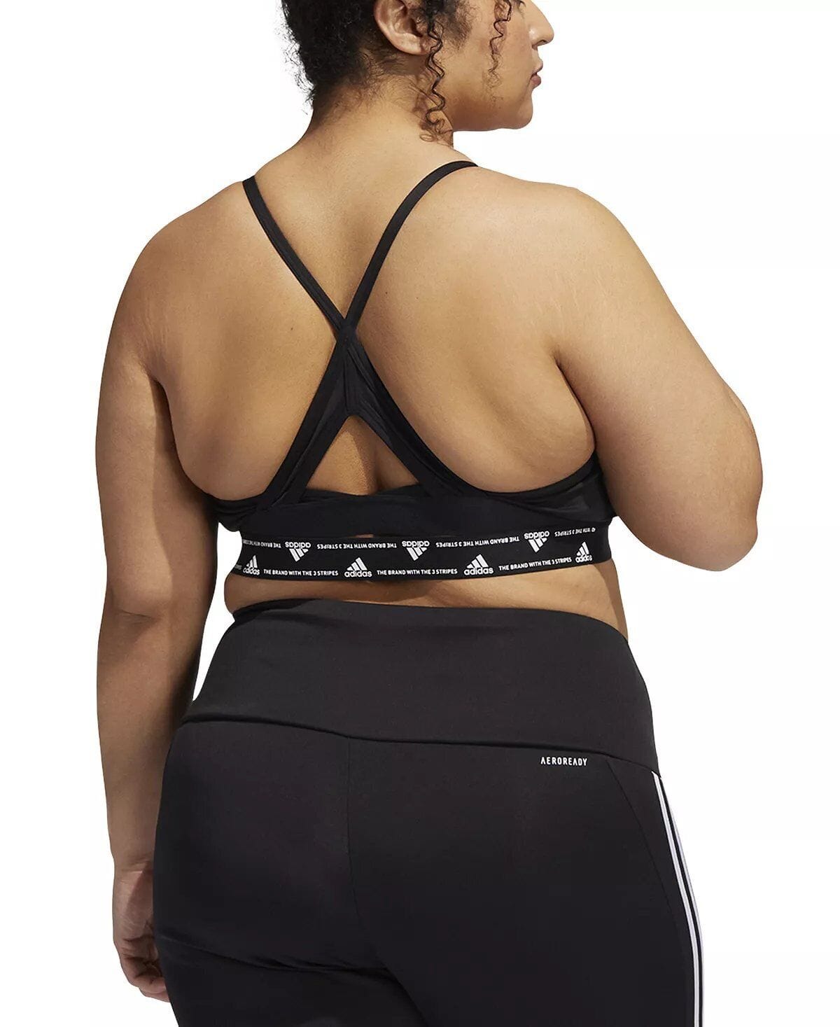 ADIDAS Womens sports XXXL / Black ADIDAS - Plus Size 3-Stripes X-Back Sports Bra