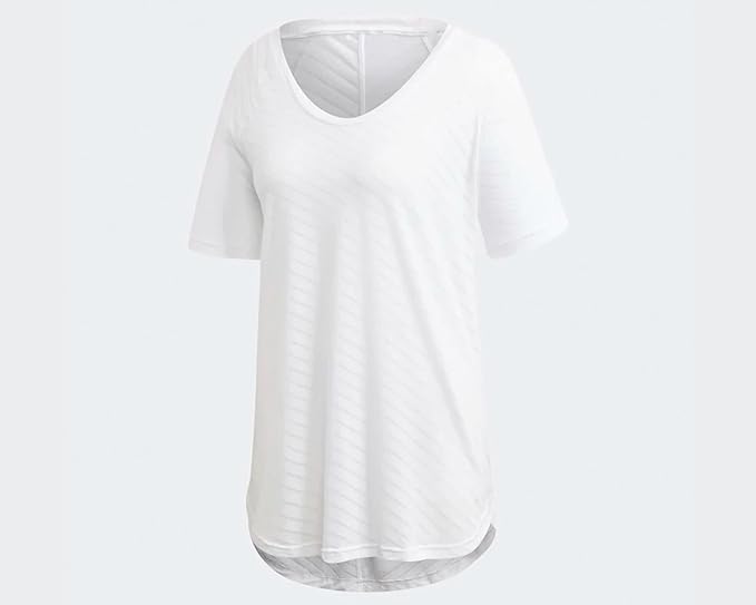 ADIDAS Womens Tops S / White ADIDAS -  W Burn Out Knit Tee