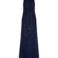 ADRIANNA PAPELL Womens Dress L / Navy ADRIANNA PAPELL - Beaded Halter Evening Dress