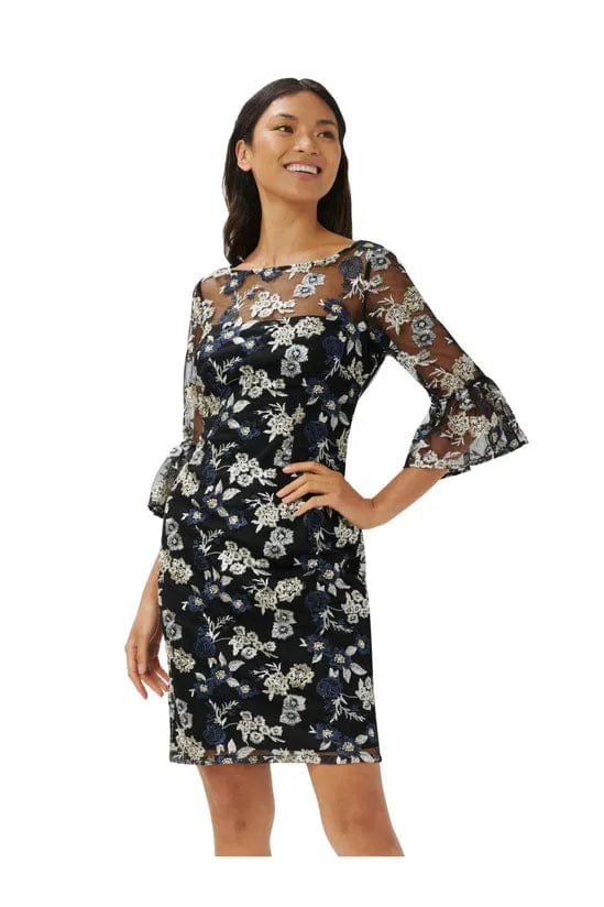 ADRIANNA PAPELL Womens Dress S / Multi-Color ADRIANNA PAPELL - Embroidered Sheath Dress