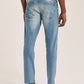 ALCOTT Mens Bottoms Light Blue / 36W x 30L ALCOTT - Cotton leg hem distressed denim