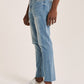 ALCOTT Mens Bottoms Light Blue / 36W x 30L ALCOTT - Cotton leg hem distressed denim