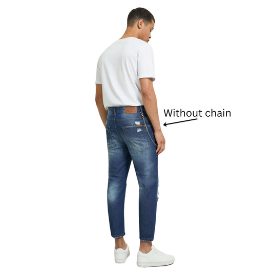 ALCOTT Mens Bottoms ALCOTT - Cotton ripped denim pants
