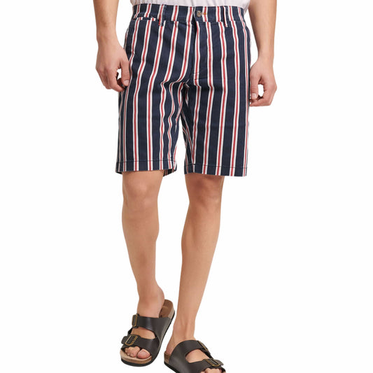ALCOTT Mens Bottoms Multi-Color / 30W x 11L ALCOTT - Striped Stretch Twill Bermuda Shorts
