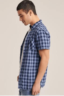 ALCOTT Mens Tops L / Multi-Color ALCOTT - Gingham Checked Opaque Casual Shirt