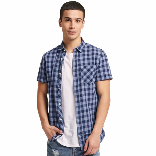 ALCOTT Mens Tops L / Multi-Color ALCOTT - Gingham Checked Opaque Casual Shirt