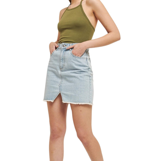 ALCOTT Womens Bottoms S / Light Blue / 28W ALCOTT - Front split design denim skirt
