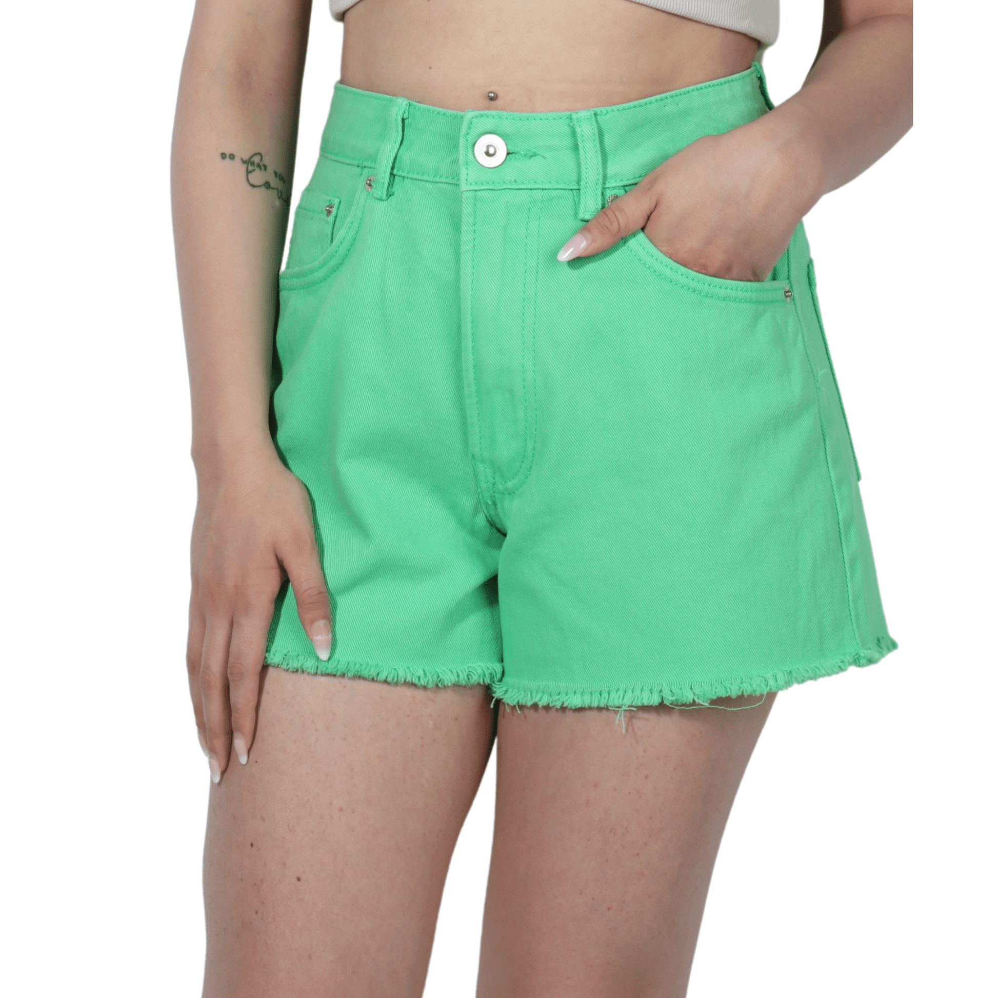 ALCOTT Womens Bottoms S / Green ALCOTT - High-Rise Casual Short