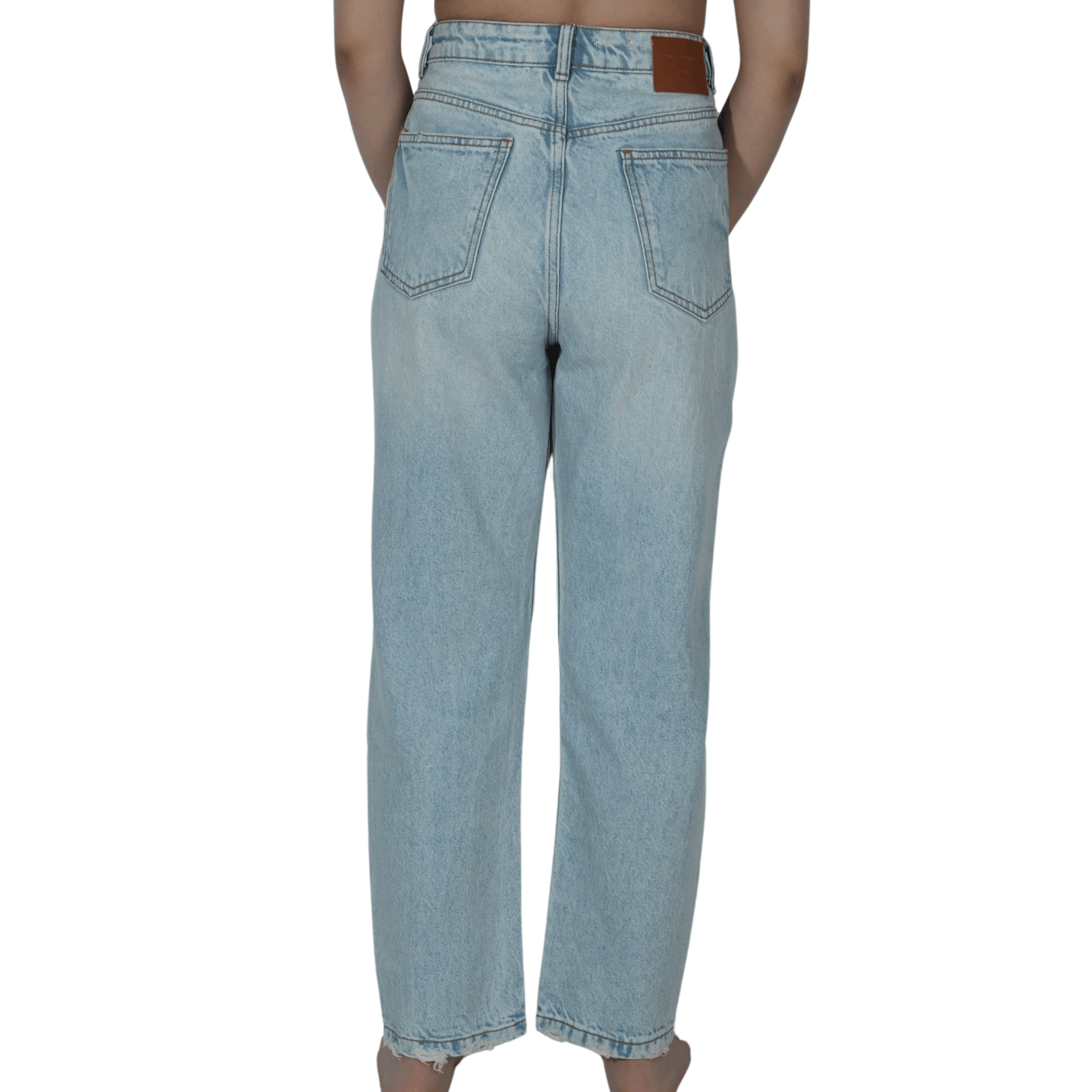 ALCOTT Womens Bottoms S / Blue ALCOTT - Ripped High Waist Denim