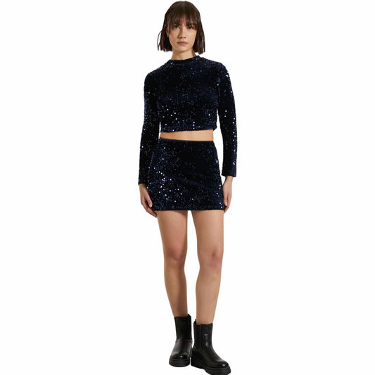 ALCOTT Womens Bottoms XS / Navy ALCOTT - Sequined design Sparkle mini skirt
