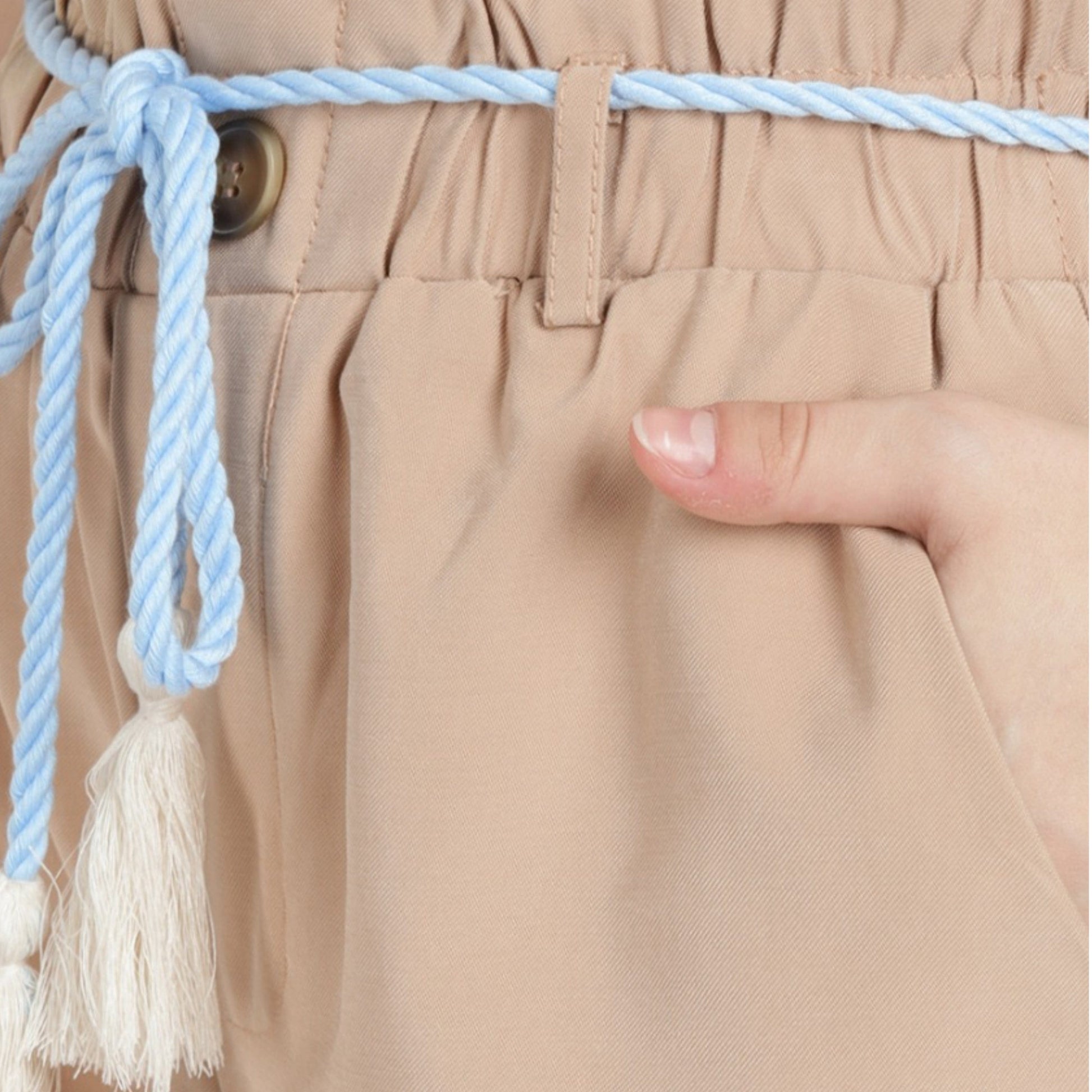 ALCOTT Womens Bottoms ALCOTT - Solid belt rope deisgn shorts