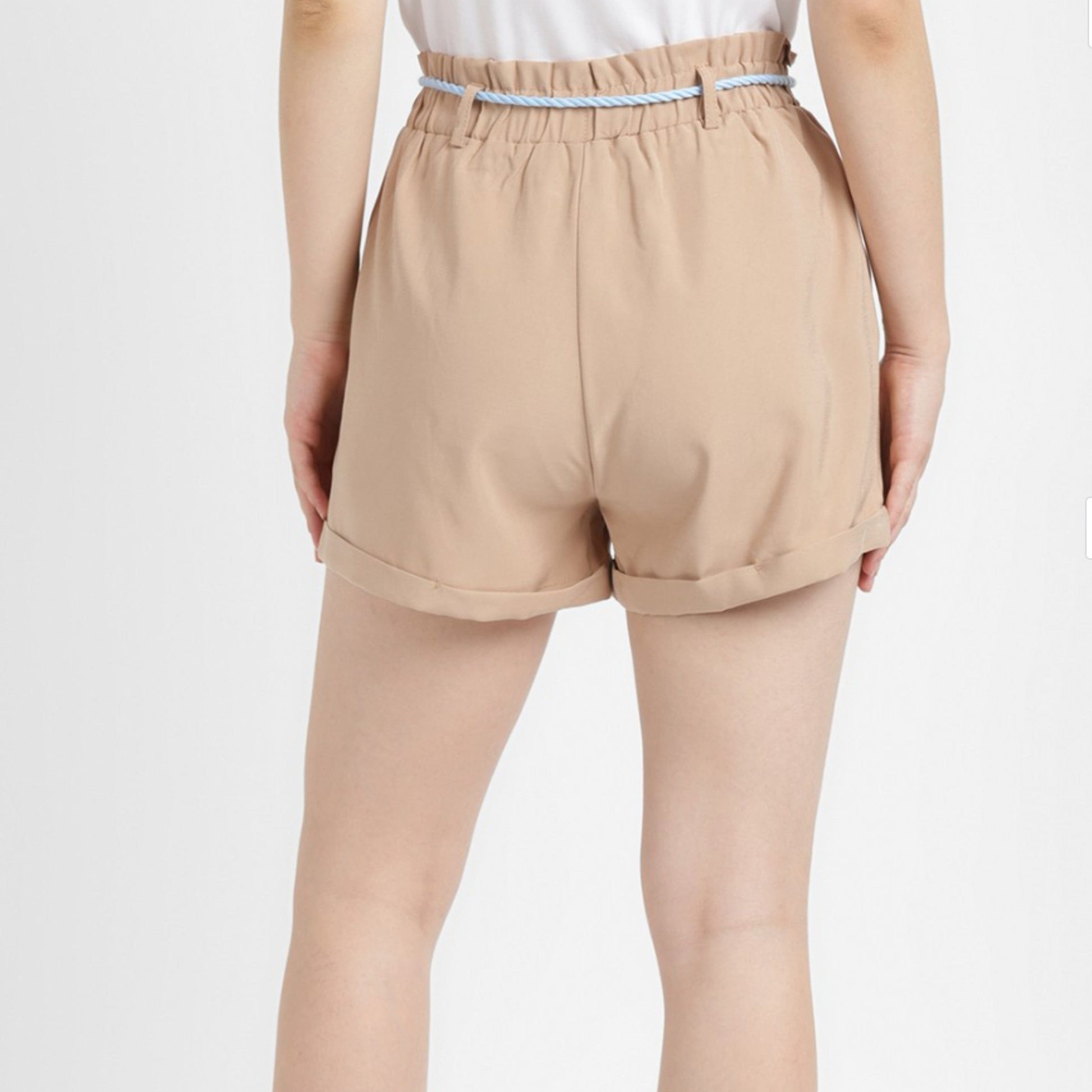 ALCOTT Womens Bottoms ALCOTT - Solid belt rope deisgn shorts