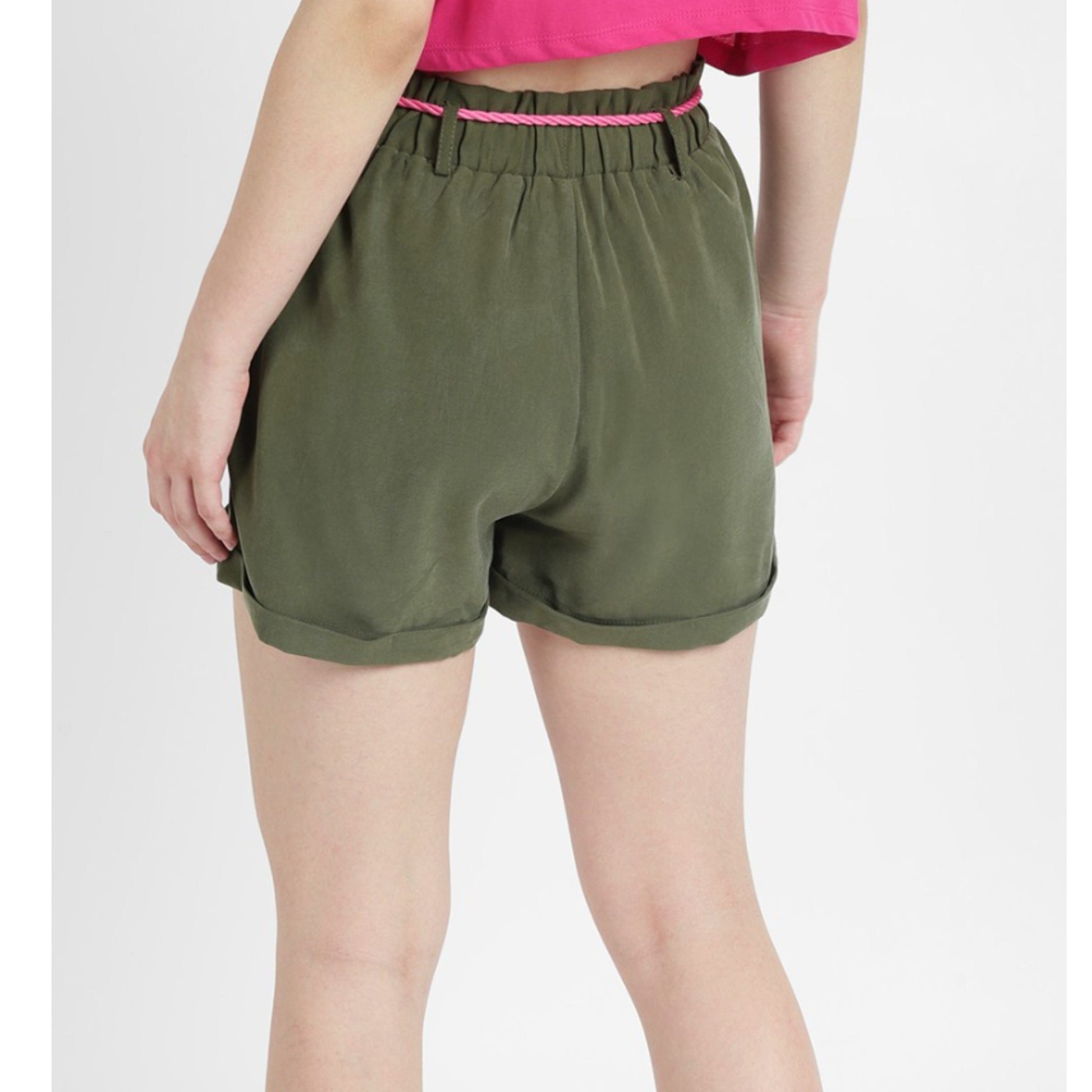 ALCOTT Womens Bottoms ALCOTT - Solid belt rope deisgn shorts