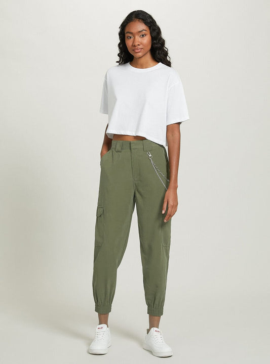 ALCOTT Womens Bottoms ALCOTT - Solid Cargo pockets pants