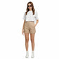ALCOTT Womens Bottoms XS / Beige / 26W ALCOTT - Solid Double pleated shorts
