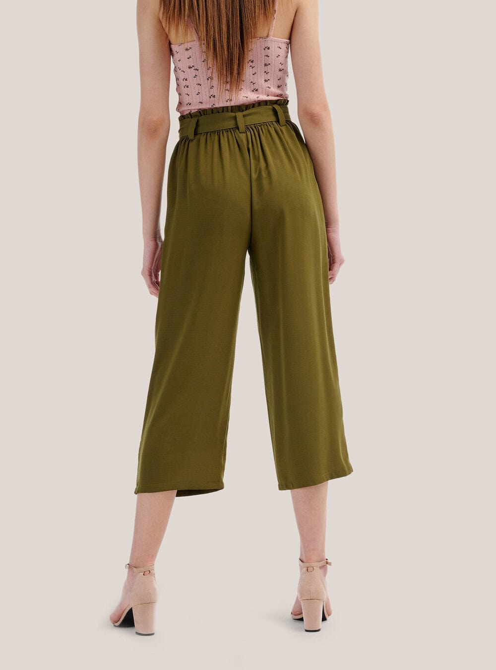ALCOTT Womens Bottoms ALCOTT - Solid wide pants leg belted design