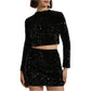 ALCOTT Womens Bottoms ALCOTT - Sparkle solid sequin skirt
