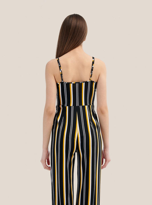 ALCOTT Womens Overall L / Multi-Color ALCOTT - Long Jumpsuit with Square Neckline