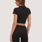 ALCOTT Womens Tops S / Black ALCOTT - Collar design rushed crop top