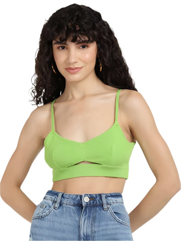 ALCOTT Womens Tops M / Green ALCOTT - Cut Out Design Crop Top