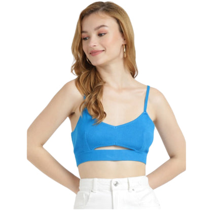 ALCOTT Womens Tops L / Blue ALCOTT - Cut Out Design Crop Top