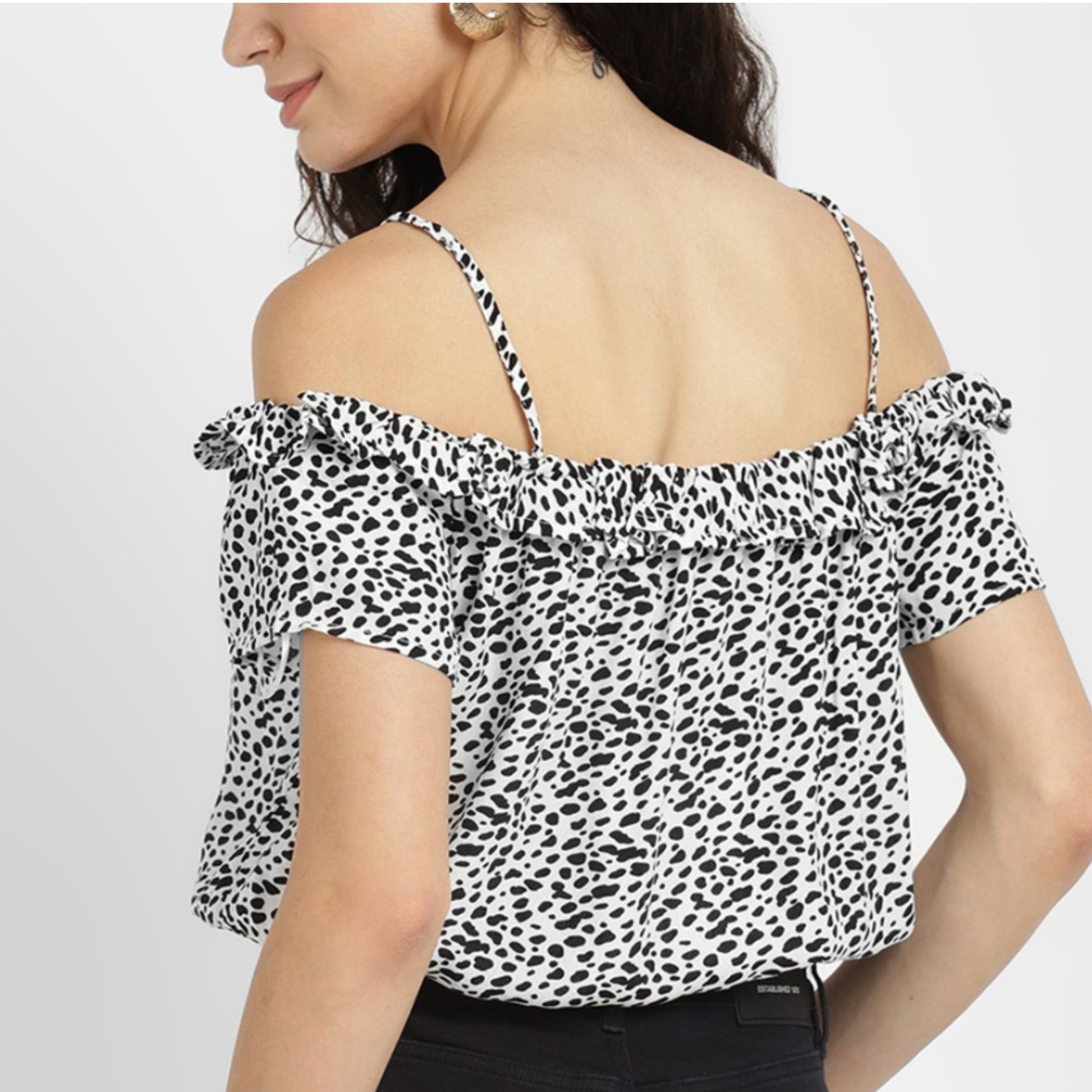 ALCOTT Womens Tops XS / Multi-Color ALCOTT - Dotted design Off shoulder top