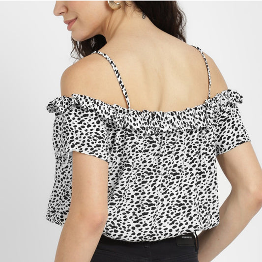 ALCOTT Womens Tops XS / Multi-Color ALCOTT - Dotted design Off shoulder top
